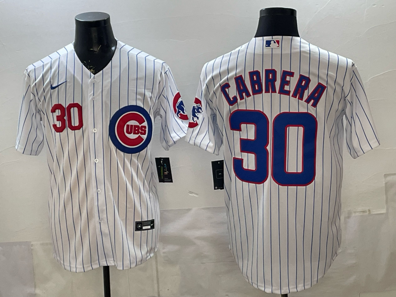 Men 2026 Chicago Cubs #30 Cabrera white Game Nike MLB Jersey 03008